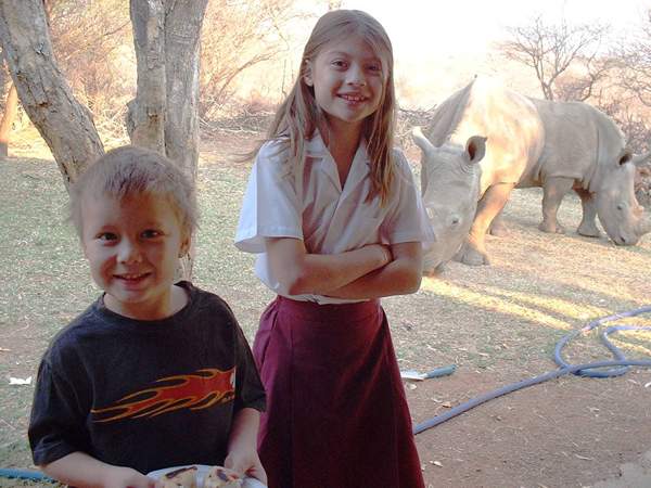 Doesn't everyone have rhinos in their yard?