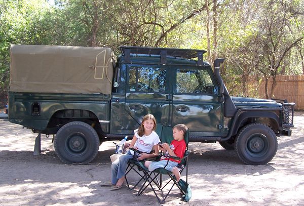The kids hang around camp